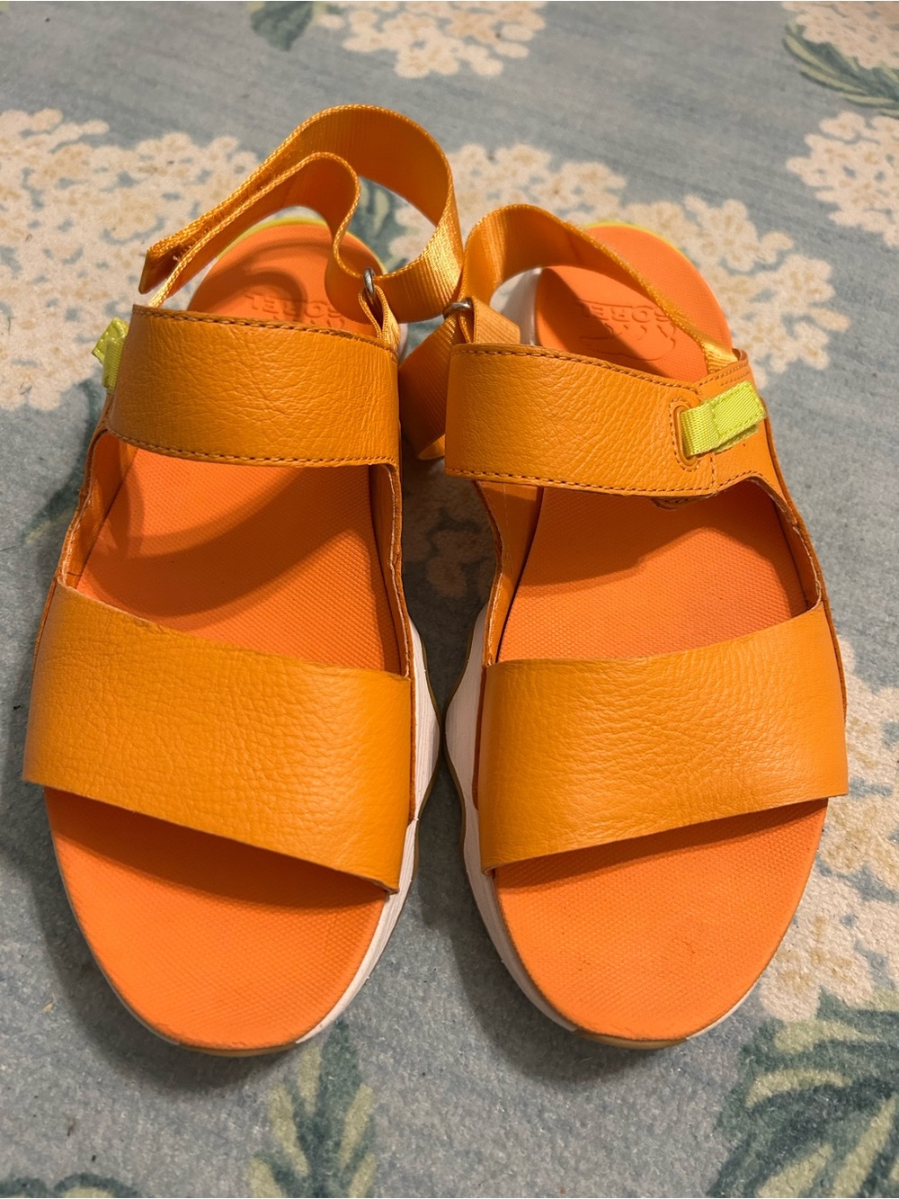Sorel Orange Velcro Strap Sandals